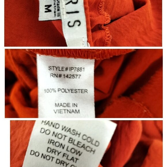 (652) Iris Valentine Burnt Orange Ruffle Trim Romper Size Medium - Picture 6 of 6